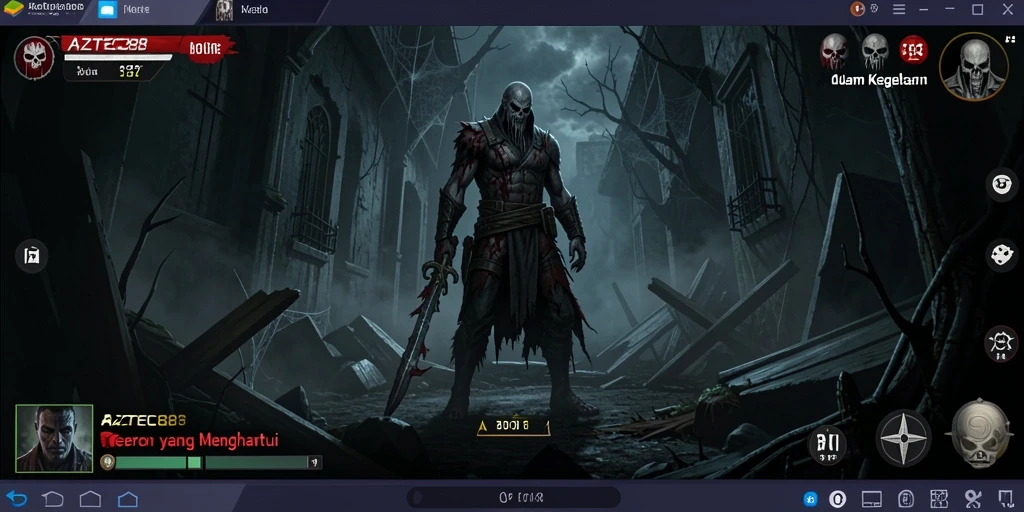 Menampilkan gameplay mencekam dalam AZTEC88 yang menyeramkan.