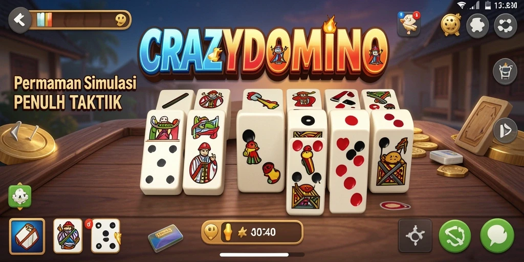 Tampilan menarik gameplay domino di CRAZYDOMINO.