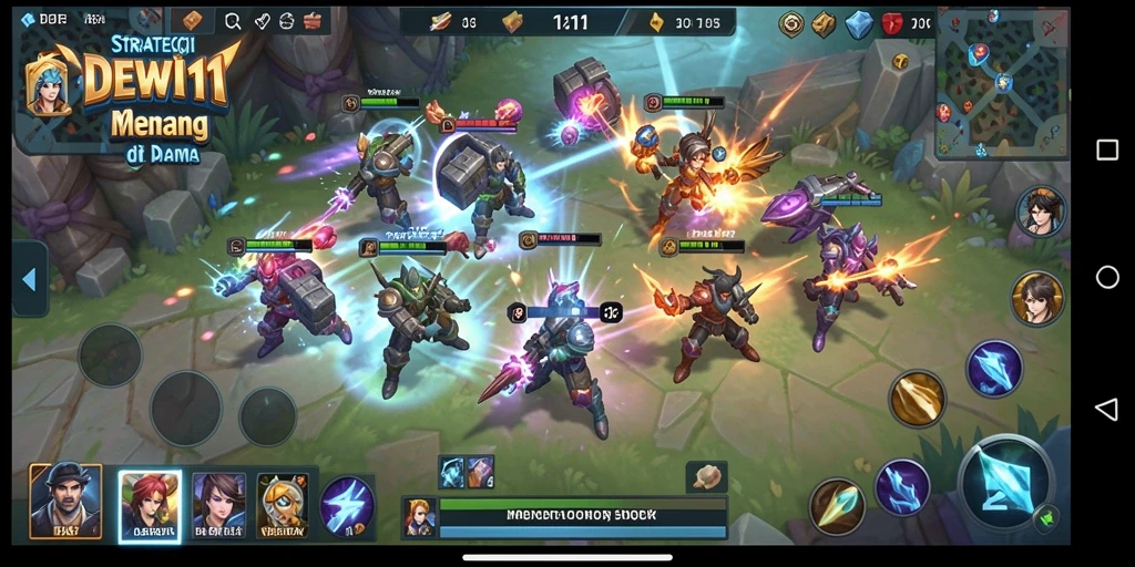 Tampilan gameplay DEWI11 yang intens dan penuh strategi.