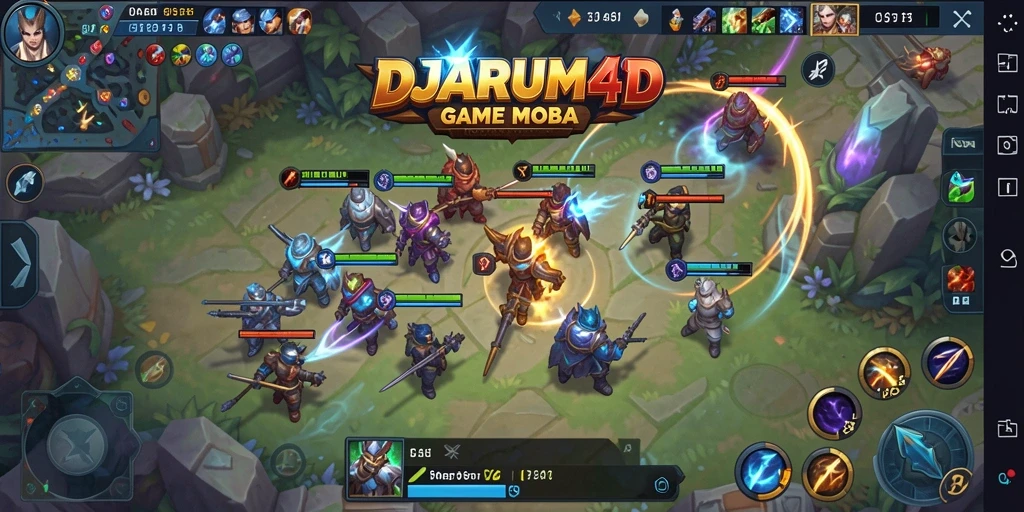Tampilan gameplay seru dari DJARUM4D dengan aksi MOBA yang intens.