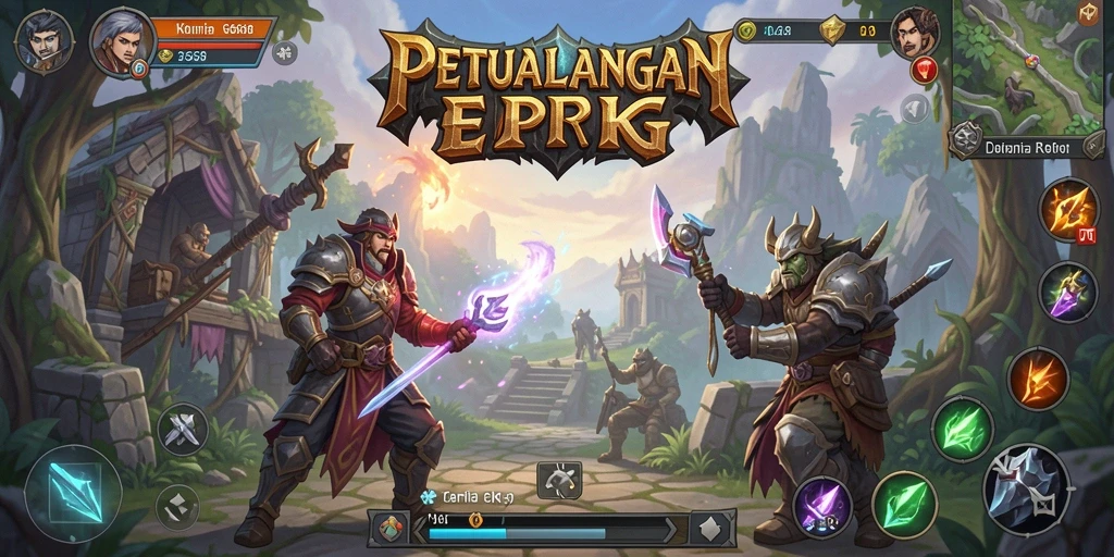 Screenshot G668 menampilkan aksi pertempuran RPG yang seru dan strategis.