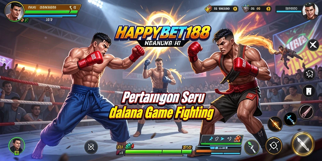 Gameplay seru di <strong>HAPPYBET188</strong> saat bertarung melawan musuh.
