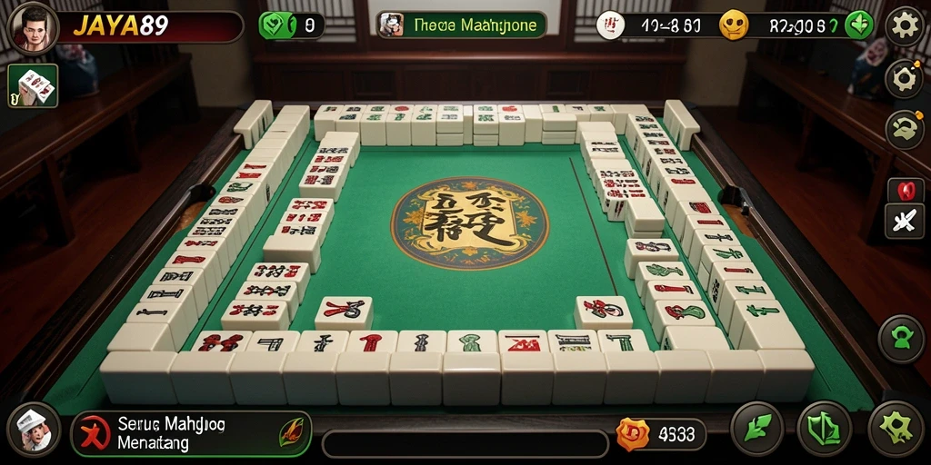 Tangkapan layar gameplay JAYA89 yang menampilkan desain ubin Mahjong yang menawan.