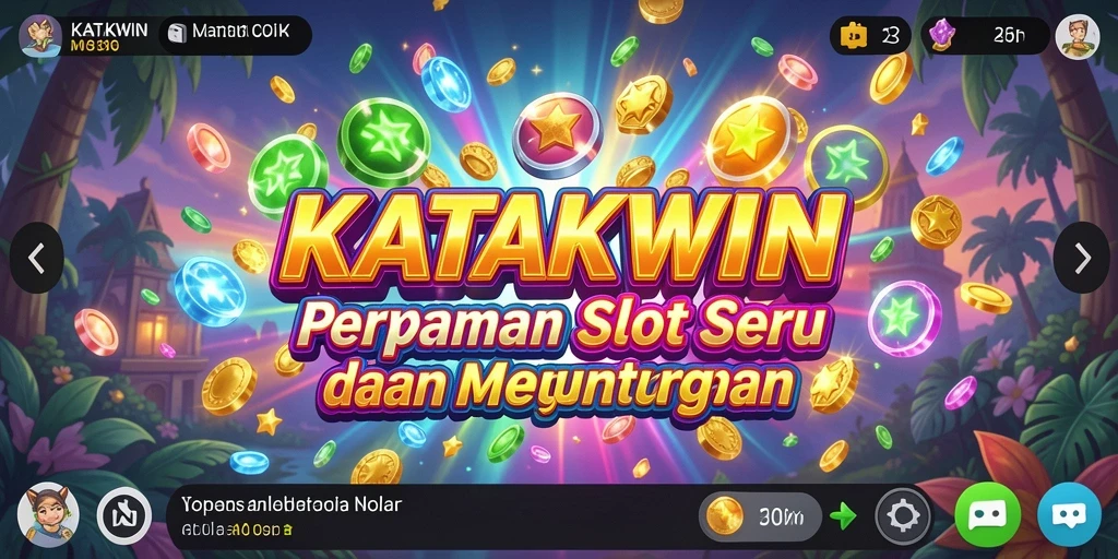 Tampilan gameplay Slot KATAKWIN dengan simbol yang menarik.