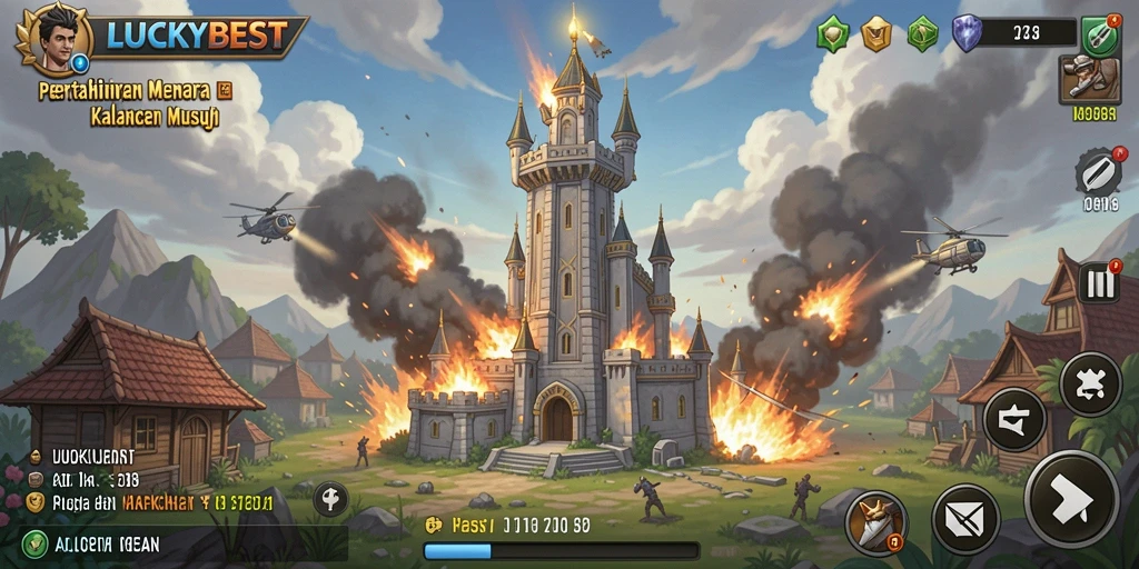 Screenshot utama LUCKYBEST menampilkan aksi seru dan strategi Tower Defense.