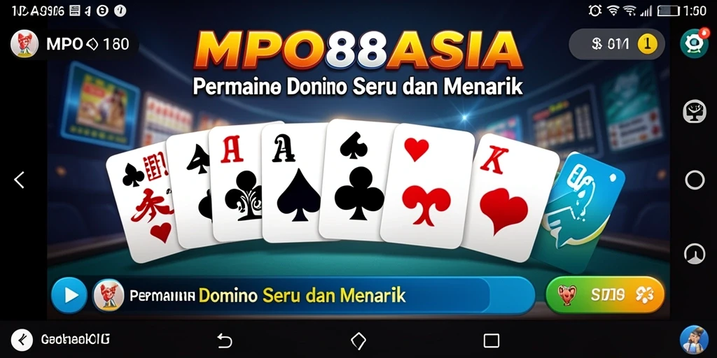 Screenshot gameplay dari game Domino MPO88ASIA yang menarik.