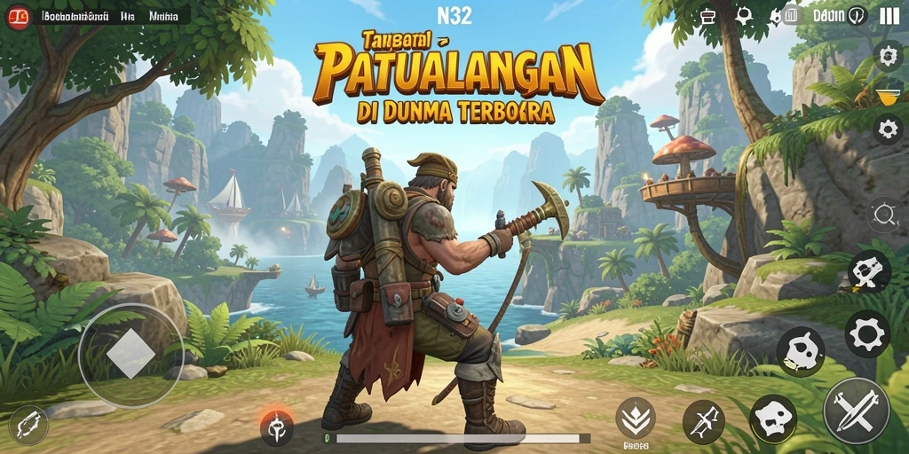 Tangkapan layar N32 menampilkan eksplorasi dunia terbuka yang menakjubkan.