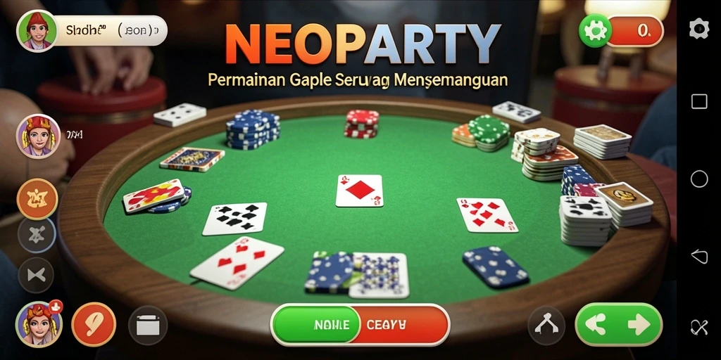 Tampilan menarik gameplay Gaple di NEOPARTY.