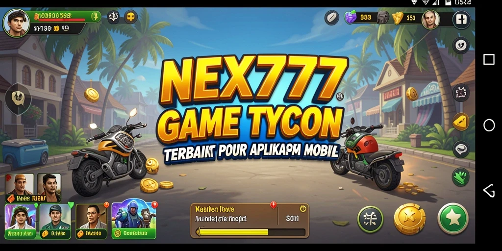 Screenshot NEX777 menampilkan gameplay seru saat mengelola bisnis Tycoon.