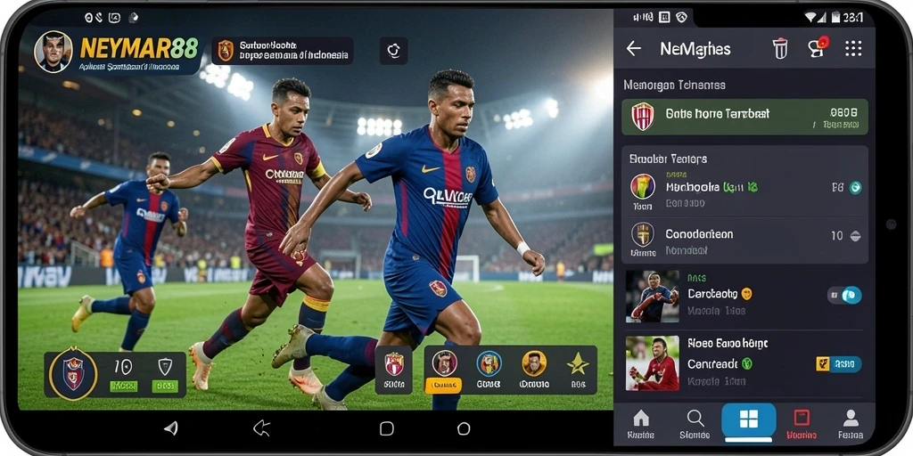 Tampilan gameplay <strong>NEYMAR88</strong> dengan berbagai pilihan taruhan olahraga.