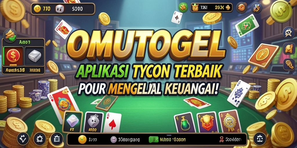 Screenshot utama OMUTOGEL menampilkan gameplay dinamis dan interaktif dari manajemen bisnis.