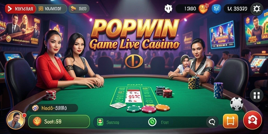 Screenshot gameplay POPWIN menampilkan suasana Live Casino yang menggoda.