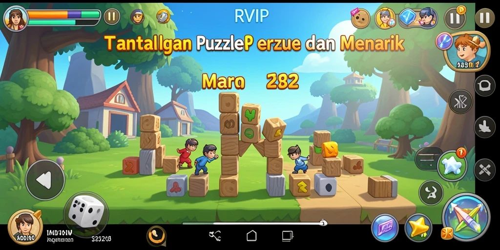 Tampilan gameplay RVIP dengan berbagai tantangan puzzle menarik.