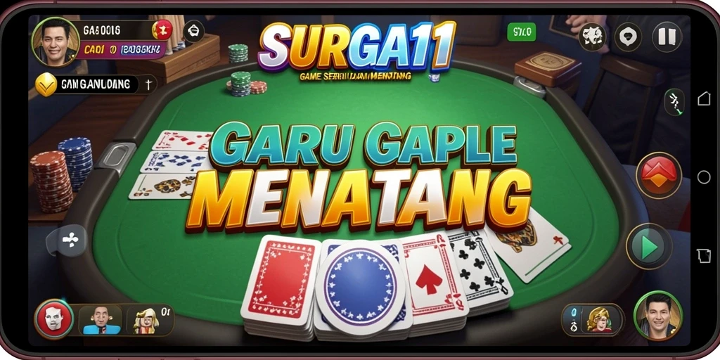 Screenshot utama SURGA11 menampilkan keseruan bermain Gaple secara online.